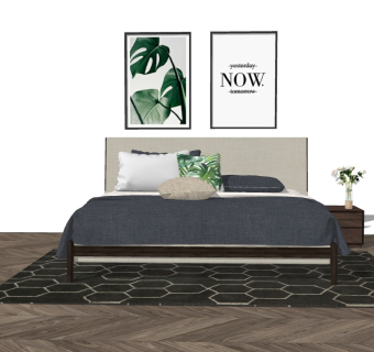 精品卧室模型家具模型 (2)